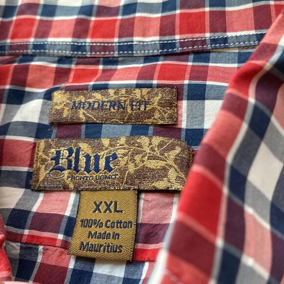 Pronto Uomo Plaid Dapper Buttonup Collared Shirt With Long Sleeves - Picture 4 of 12